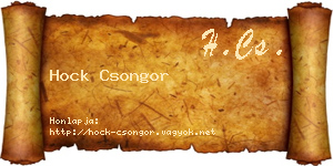 Hock Csongor névjegykártya